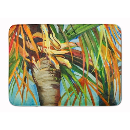 Jensendistributionservices Orange Top Palm Tree Machine Washable Memory Foam Mat MI2550630